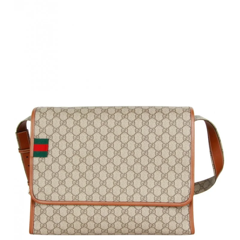 Gucci Beige GG supreme fabric messenger bag