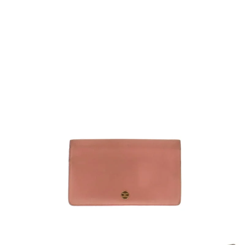 Chanel Salmon Leather Long Flap Wallet 2006