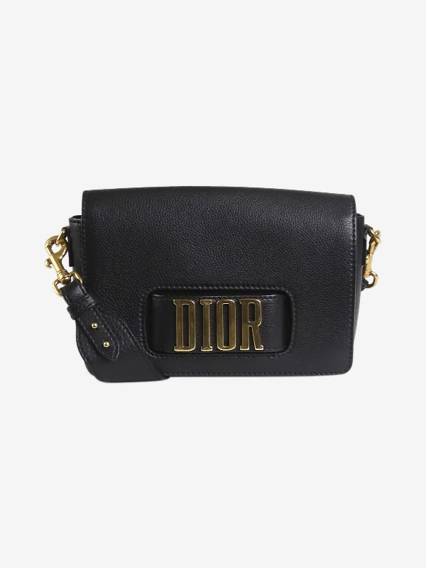 Black leather shoulder bag