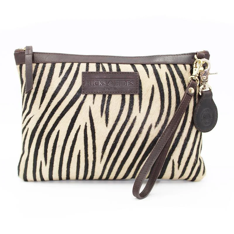 Hicks & Hides Zebra Ladies Clutch Bag