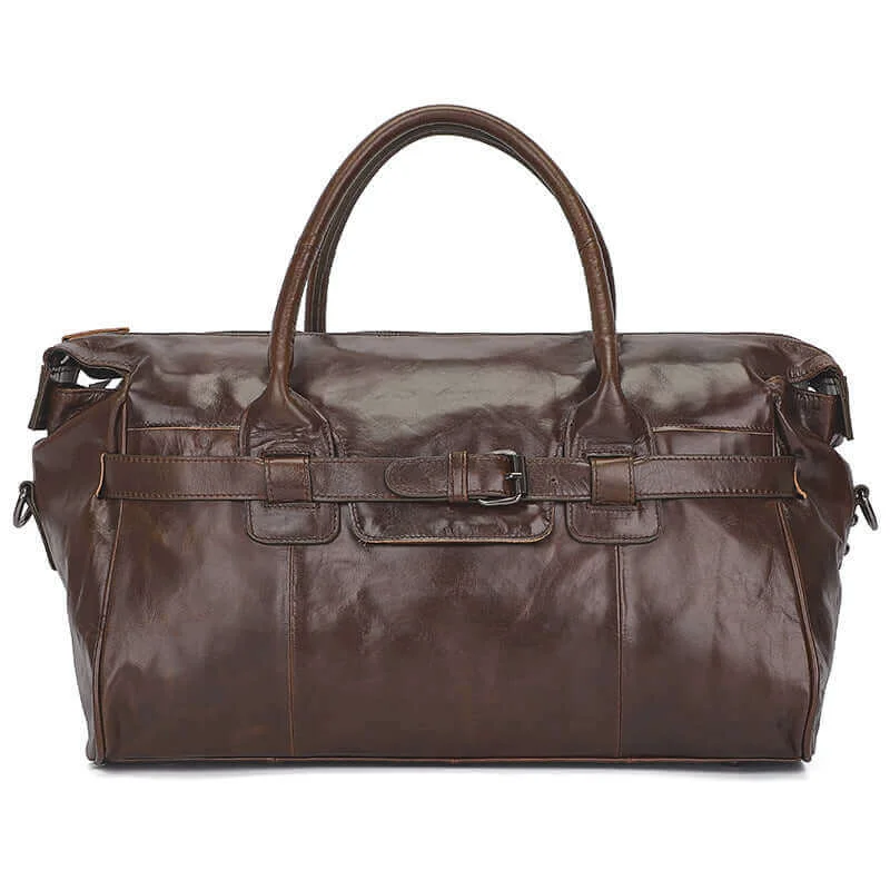 Premium Leather Business Duffle Bag 23L