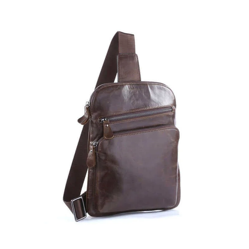 Leather Sling Bag for Men - Stylish Chest Bag and Crossbody Bag