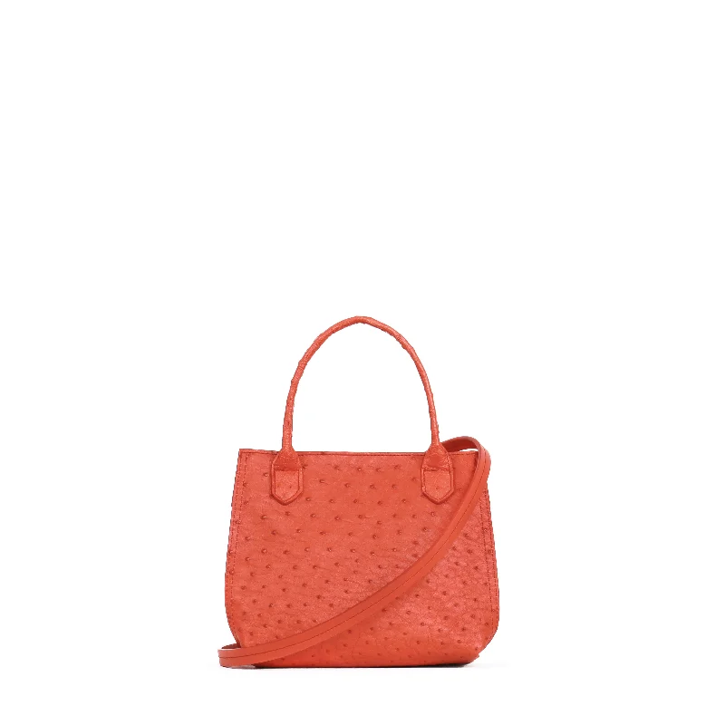 MINI DAY BAG TANGERINE DREAM GENUINE OSTRICH