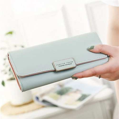 NEW Women's Wallet Ladies Leather Purses Hasp Clutch Long Zipper Phone Holder 2019 Female Wallets Coin Pocket Card Money HC132