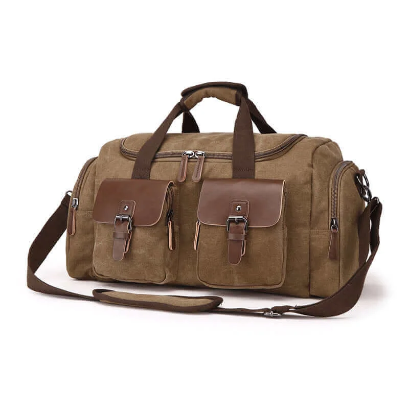 Vintage Style Canvas Duffle Bag 32L