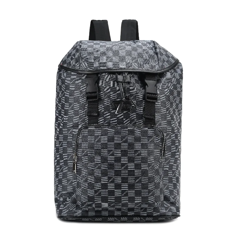 Wood Log Checker Print Backpack