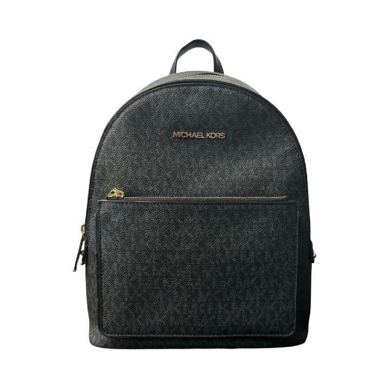 Black Monogram with Gold-Tone Hardware Backpack Michael Kors, Size Medium